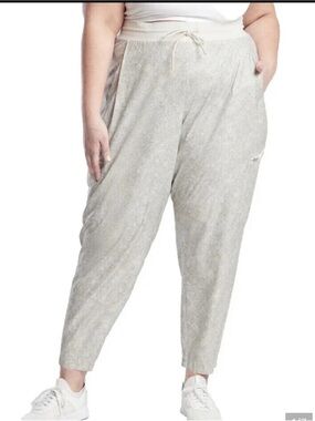 Athleta Plus-Size Venture Jogger Pants, size 22, creamy gray print